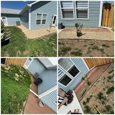 Backyard patio and paver walkway build with new planting beds